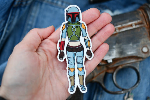 Vintage Kenner Fett-Inspired Lady Fett Sticker